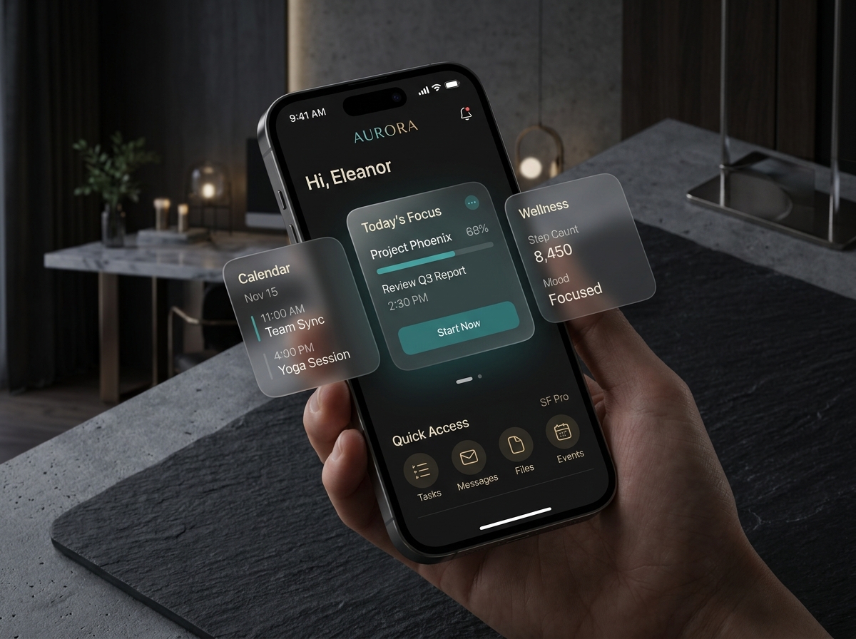 Mobile product experience with modern clean UI